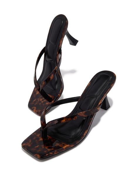 Angelie Mid Heel Mules - Tortoise