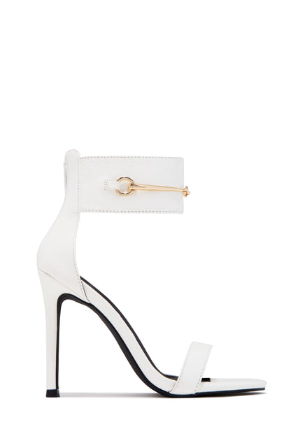 Monaco Patent Cuff Heels - White