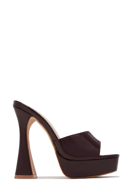 Jianna Platform Heel Mules - Brown