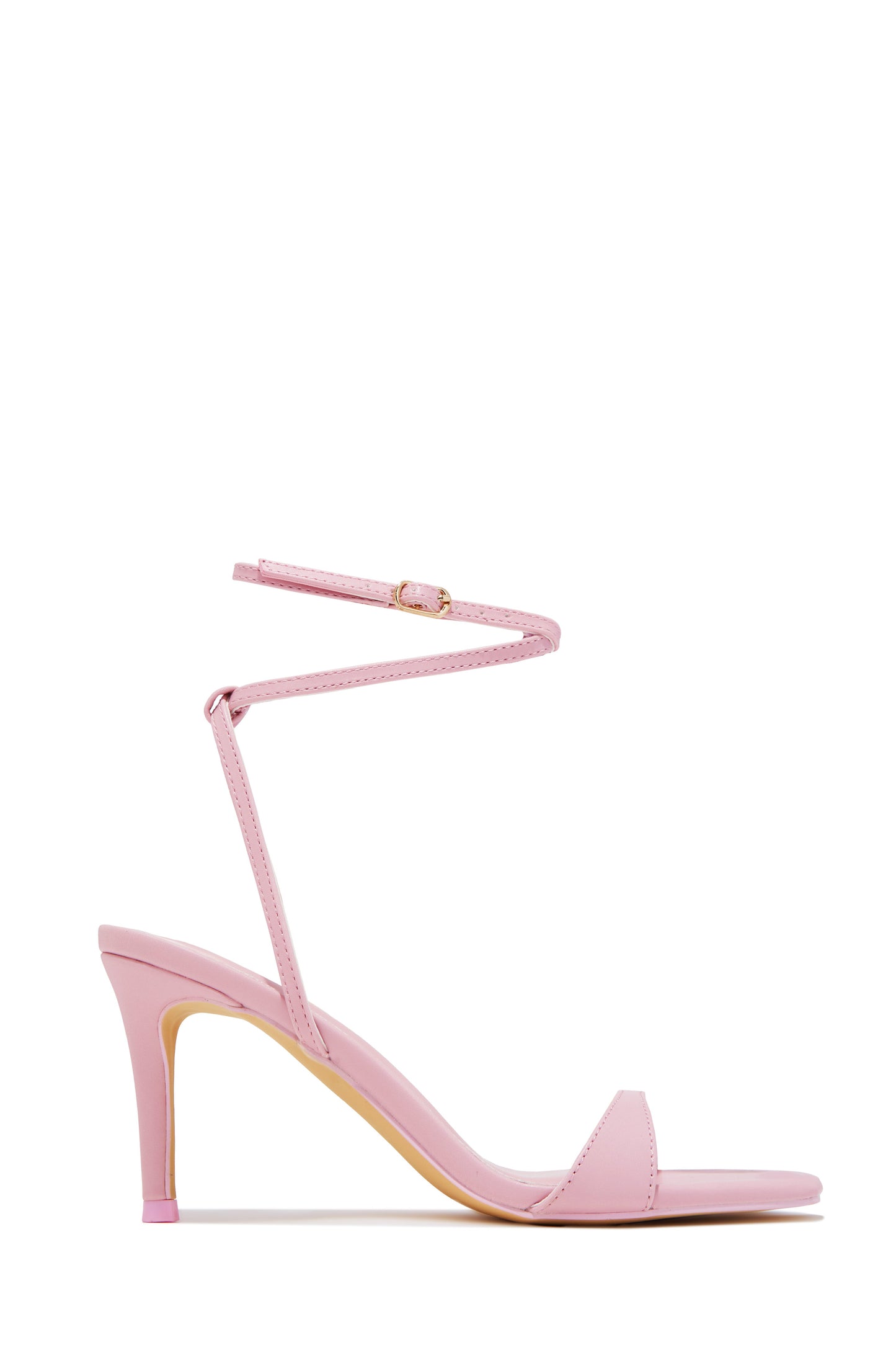 Viana Ankle Strap Mid Heels - Light Pink