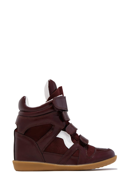 Gigi Wedge Sneakers - Burgundy