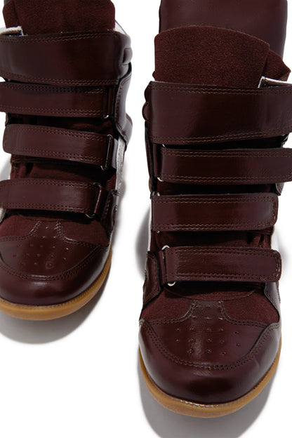 Gigi Wedge Sneakers - Burgundy