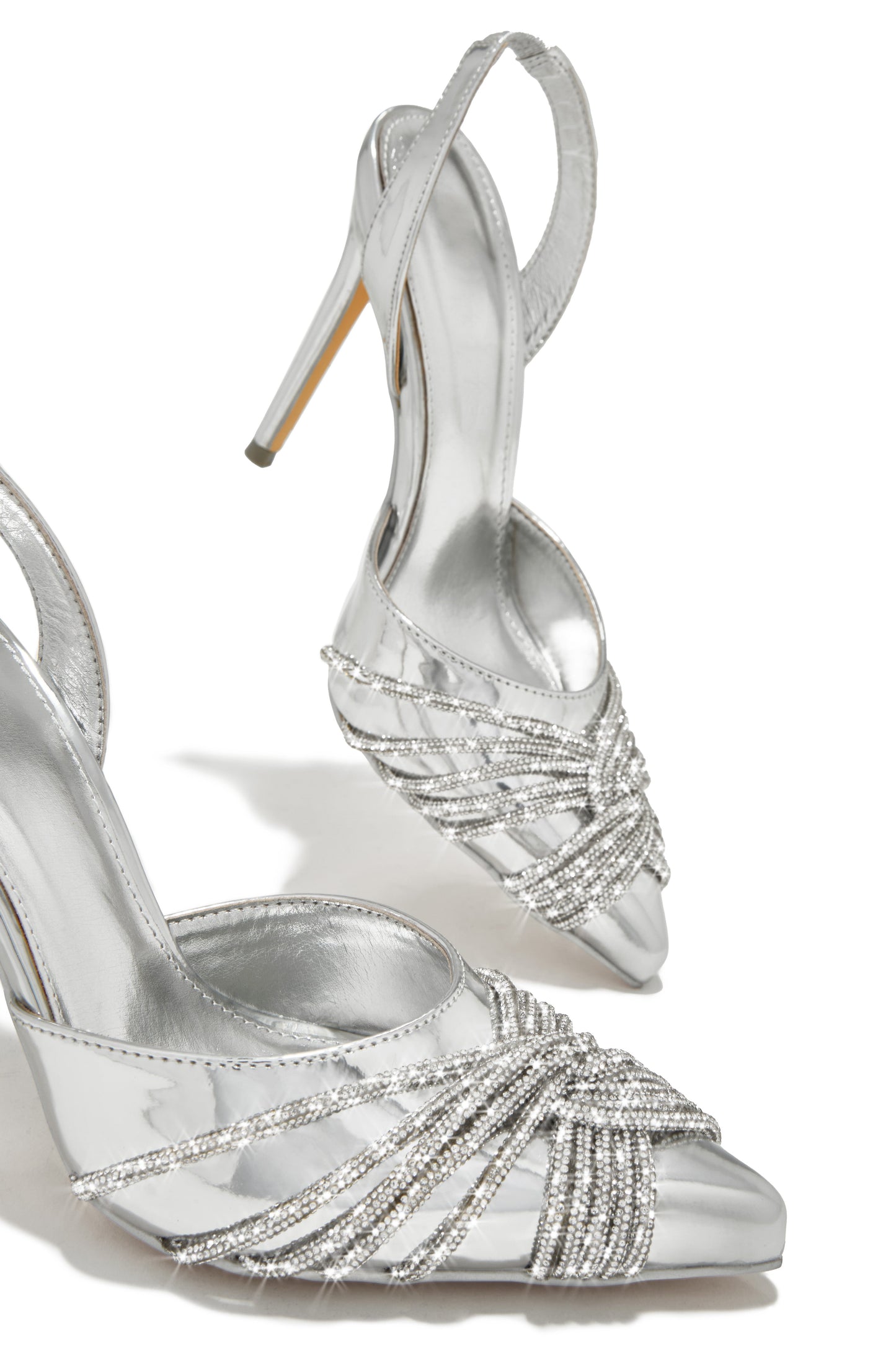 Her World Embellished High Heel Pumps - Silver