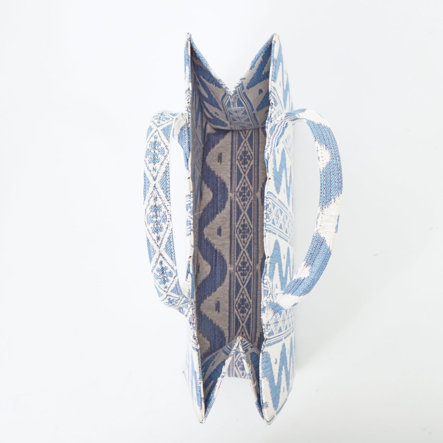 Mrs. Alice Tote Bag (Blue Ikat)