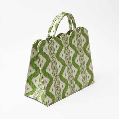 Mrs. Alice Tote Bag (Green Ikat)