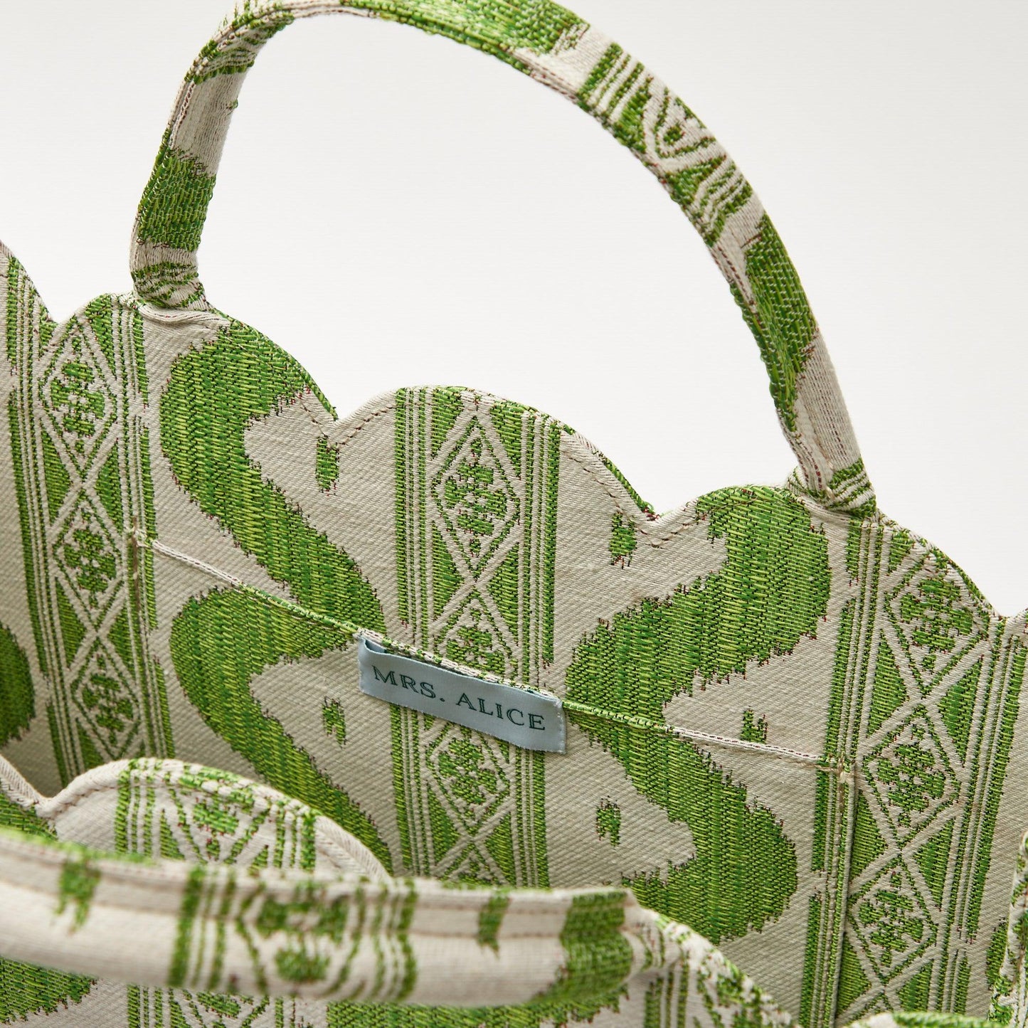 Mrs. Alice Tote Bag (Green Ikat)