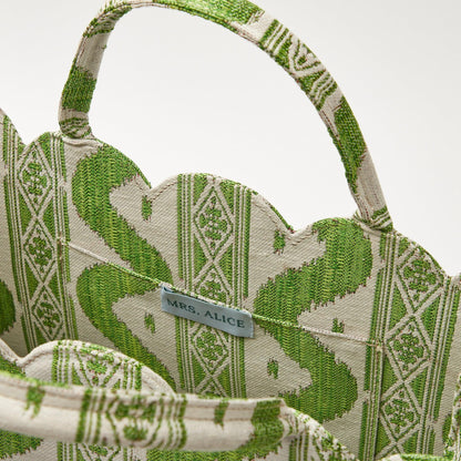 Mrs. Alice Tote Bag (Green Ikat)