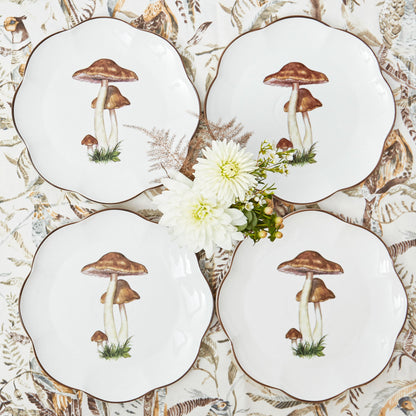 Scalloped Mushroom Dinner Plates (Set of 4)