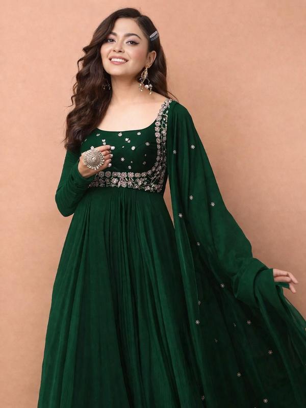 Anarkali Gown & Dupatta (2 pieces only)