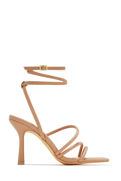 Katti Strappy Mid Heels - Nude