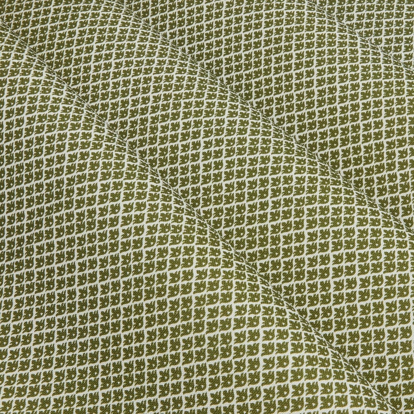 Olive Green Lotus Flower Fabric