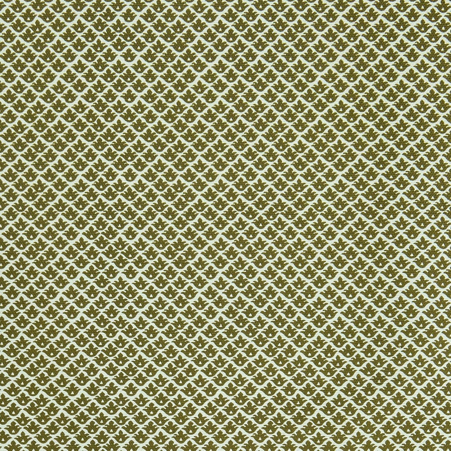 Olive Green Lotus Flower Fabric