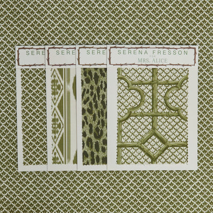 Olive Green Lotus Flower Fabric