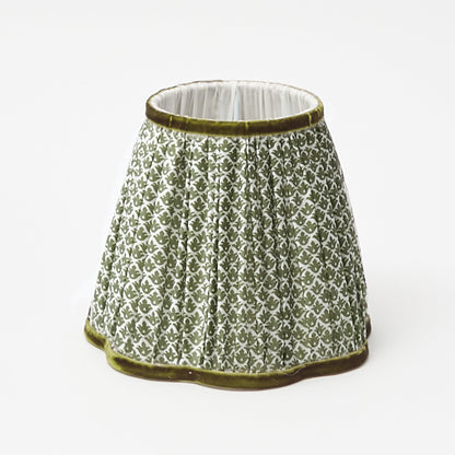 Rattan Ursula Rechargeable Lamp with Olive Lotus Shade (18cm)