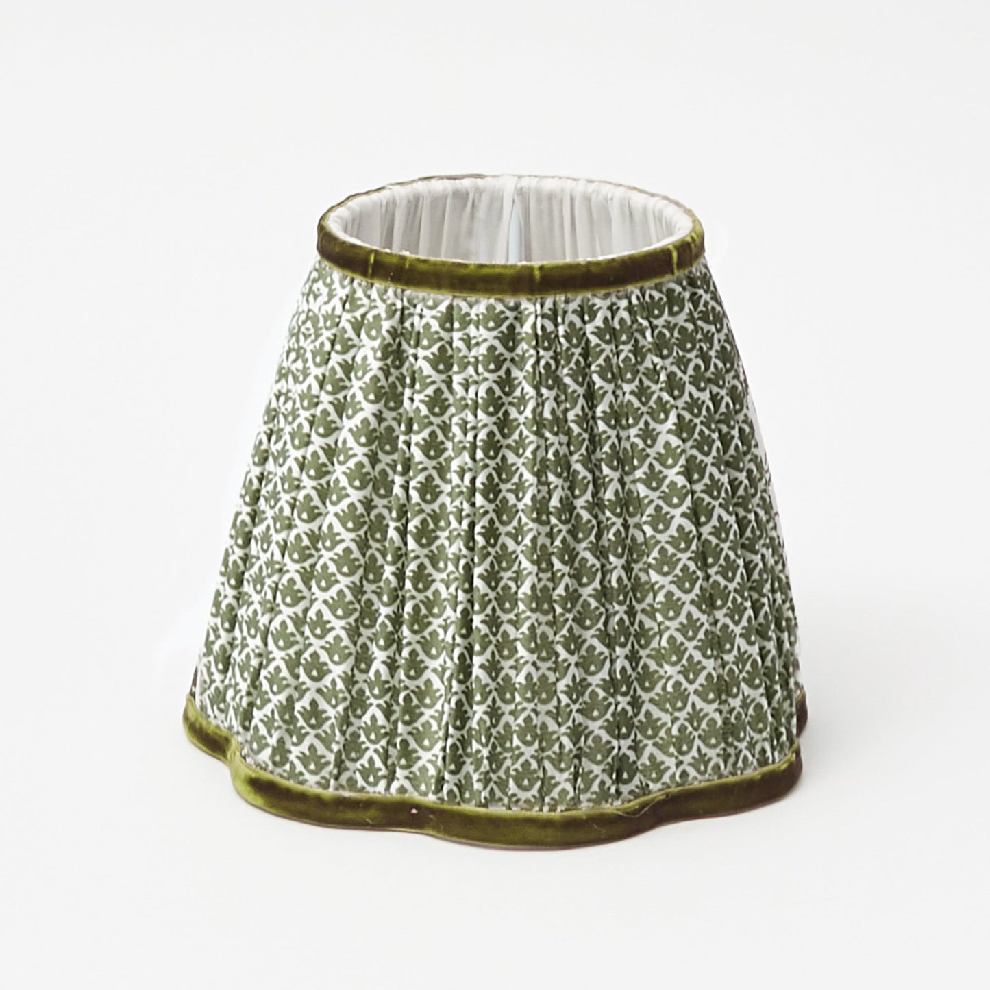 Square Rechargeable Lamp with Olive Lotus Shade (18cm)