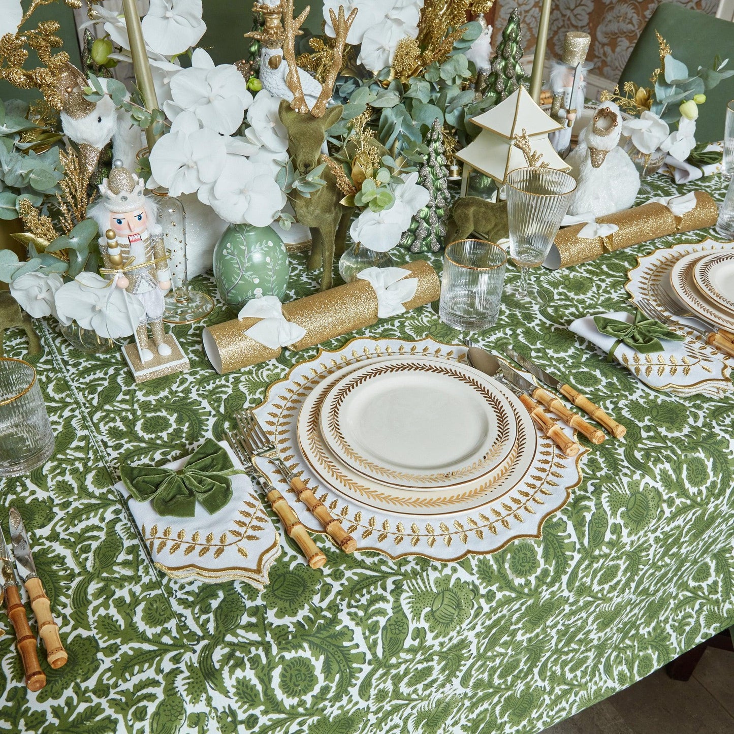 Olive Pheasant Tablecloth
