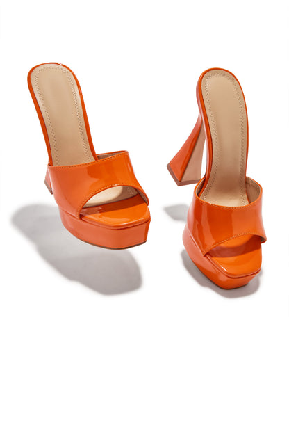 Jianna Platform Heel Mules - Orange