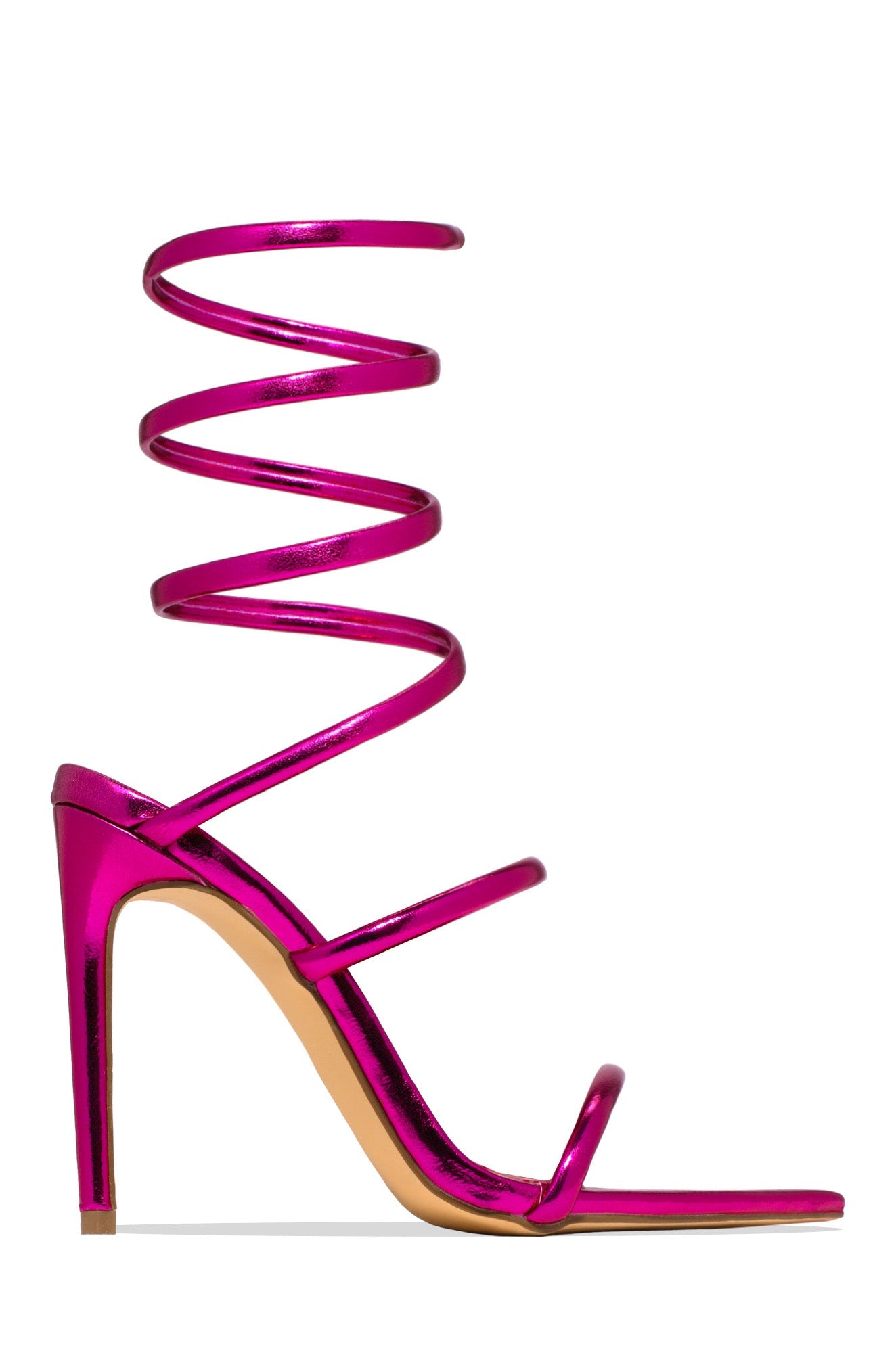 Nathalie Around The Ankle Coil High Heels - Pink