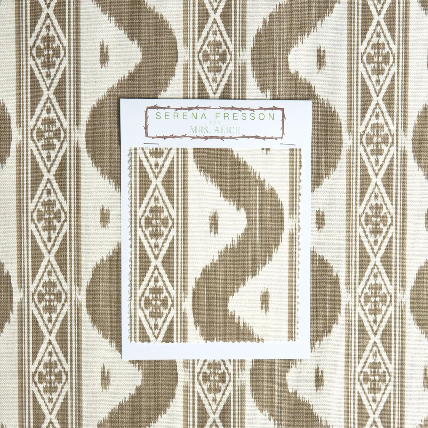 Putty Ikat Stripe Fabric
