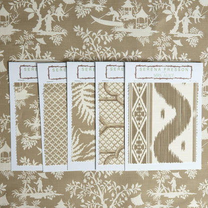 Putty Pagoda Garden Fabric