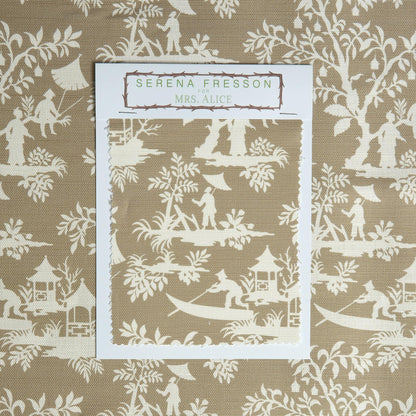 Putty Pagoda Garden Fabric