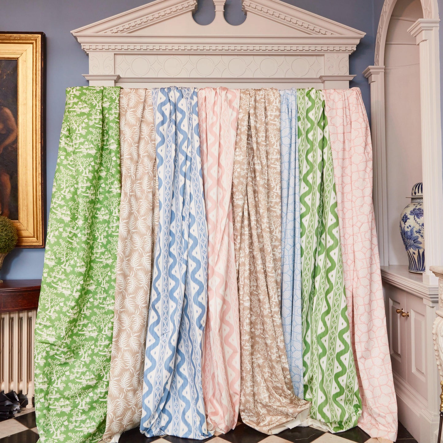 Putty Trailing Ferns Fabric