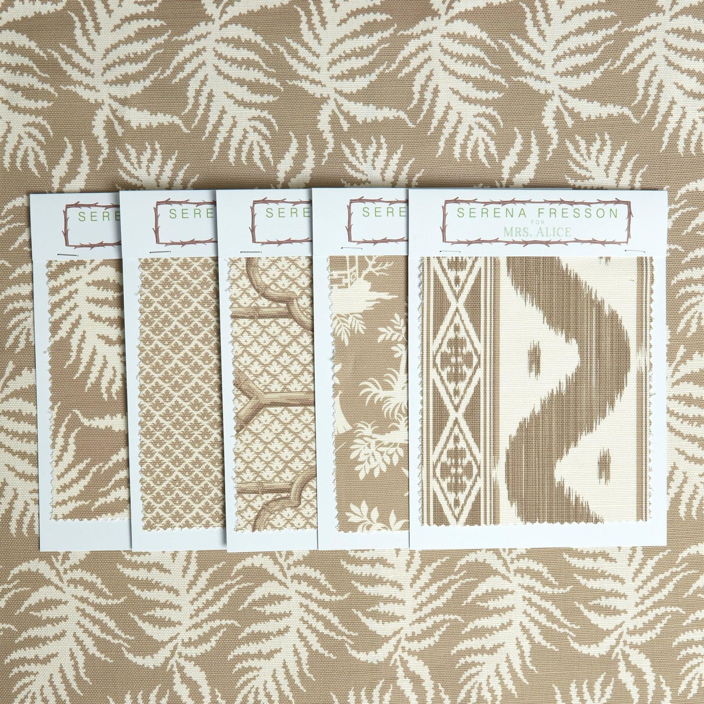 Putty Trailing Ferns Fabric