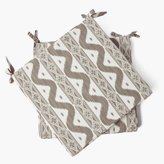 Putty Ikat Seat Pad Cushion