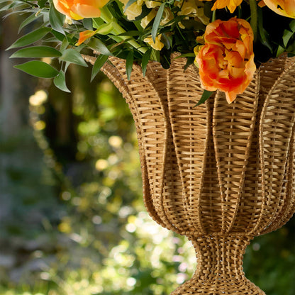 Palm Rattan Urn