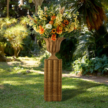 Palm Rattan Urn