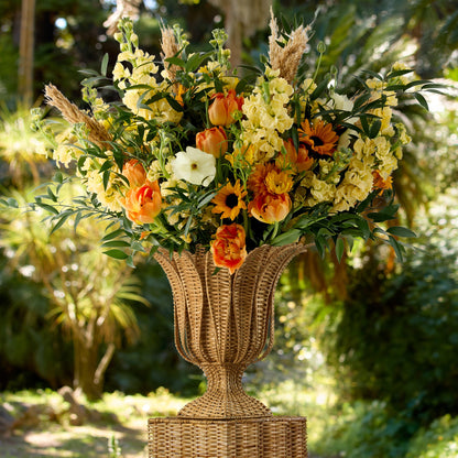 Palm Rattan Urn