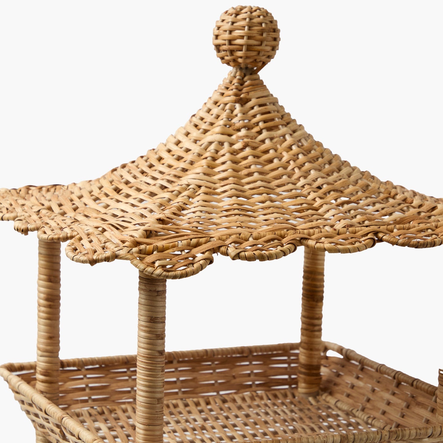 Rattan Three Tier Pagoda Stand