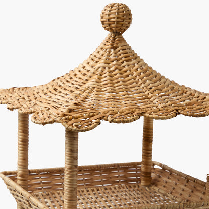 Rattan Three Tier Pagoda Stand