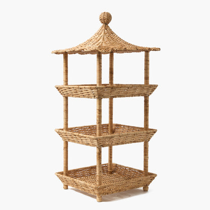 Rattan Three Tier Pagoda Stand