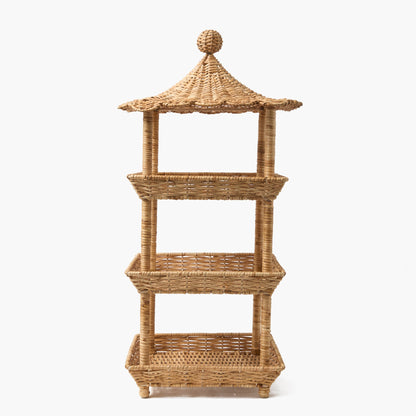 Rattan Three Tier Pagoda Stand