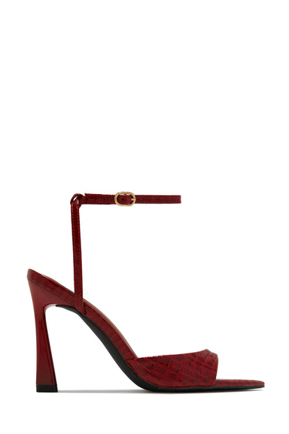 Azani Mary Jane Strap Heels - Cherry Croc