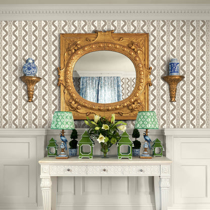 Putty Ikat Stripe Wallpaper