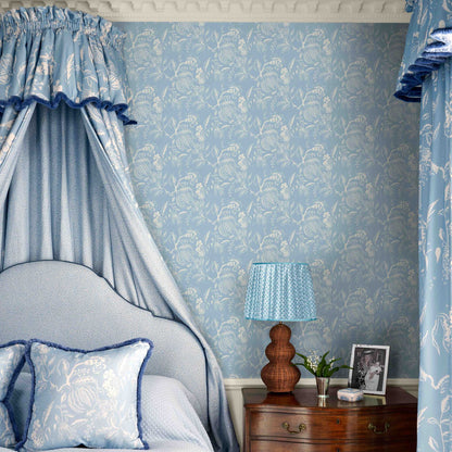 Soft Blue Lotus Lampshade (40cm)