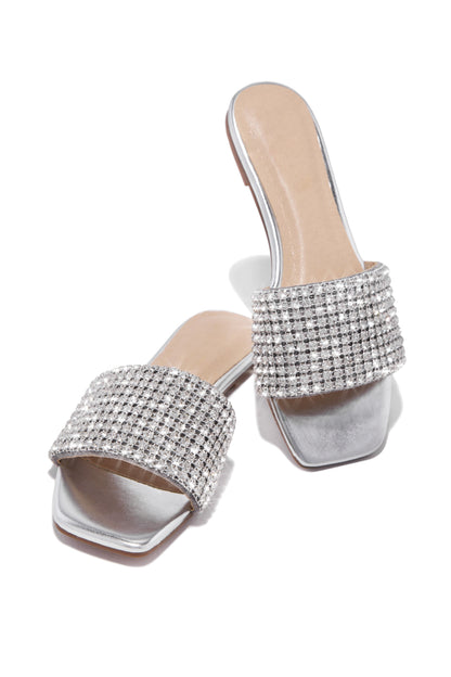 Marline Embellished Slide Sandals - Black