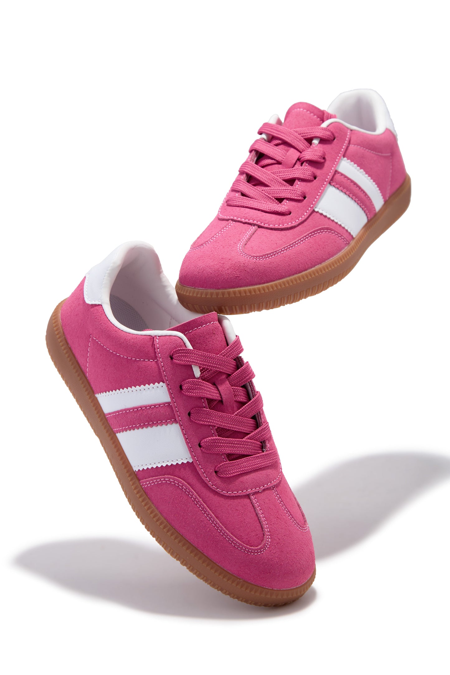 Around Town Lace Up Sneakers - Pink