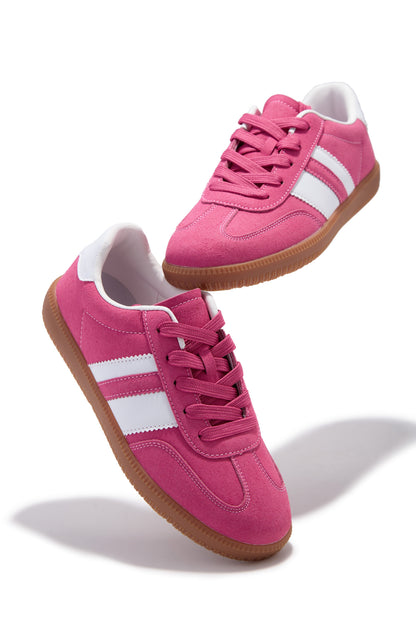 Around Town Lace Up Sneakers - Pink