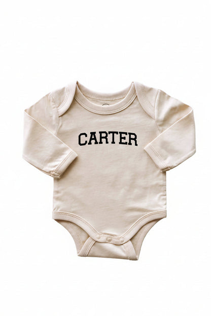 Personalized Long Sleeve Graphic Bodysuits | Natural