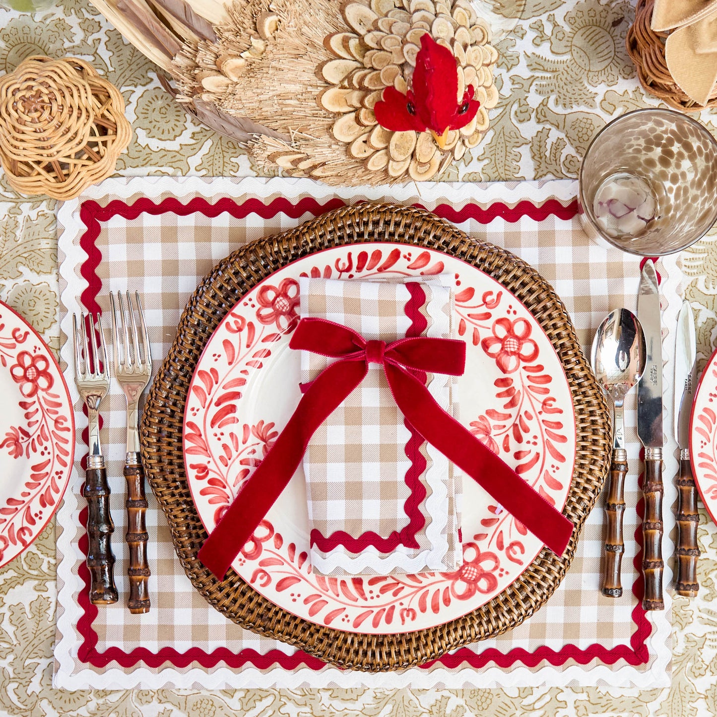 Ruby Red Velvet Bows (Set of 4) - 20cm