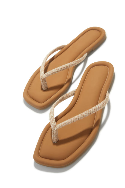 Slip Into Summer Thong Sandals - Nude