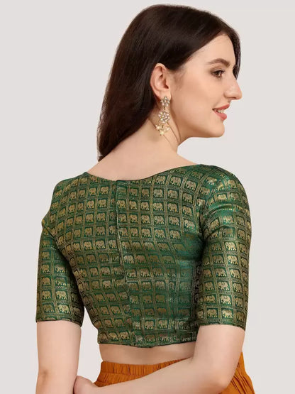 Boat Neck Ready-made saree blouse