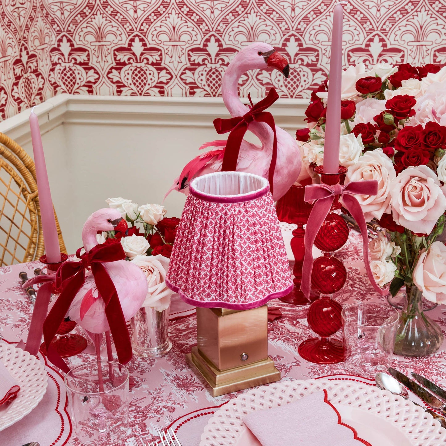 Raspberry Lotus Lampshade (18cm)
