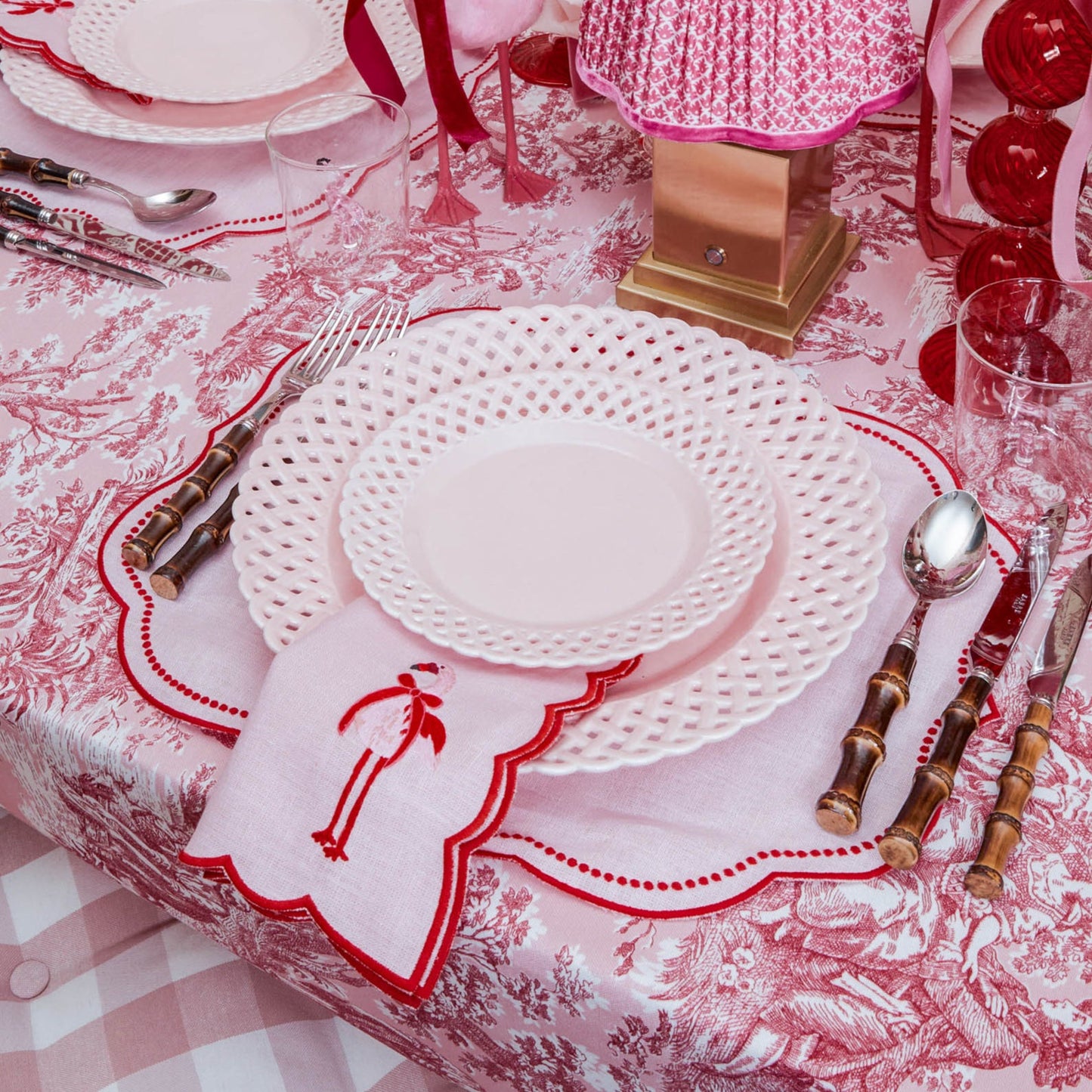 Pink Basketweave Starter Plate