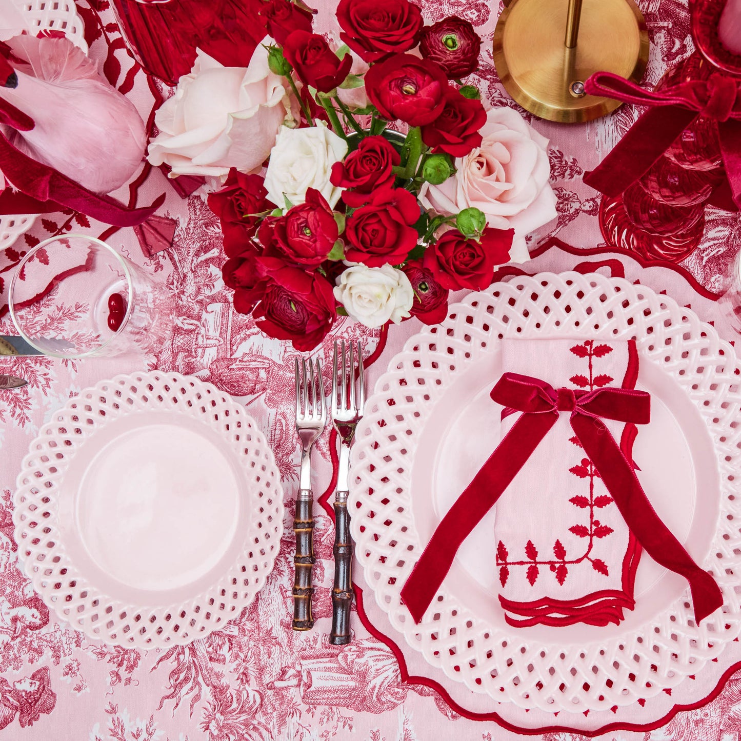 Pink Basketweave Starter Plate