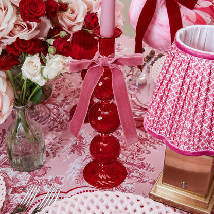 Dusty Pink Velvet Bows (Set of 4) - 20cm