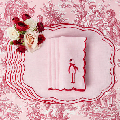 Pink & Red Eloise Linen Placemats (Set of 4)